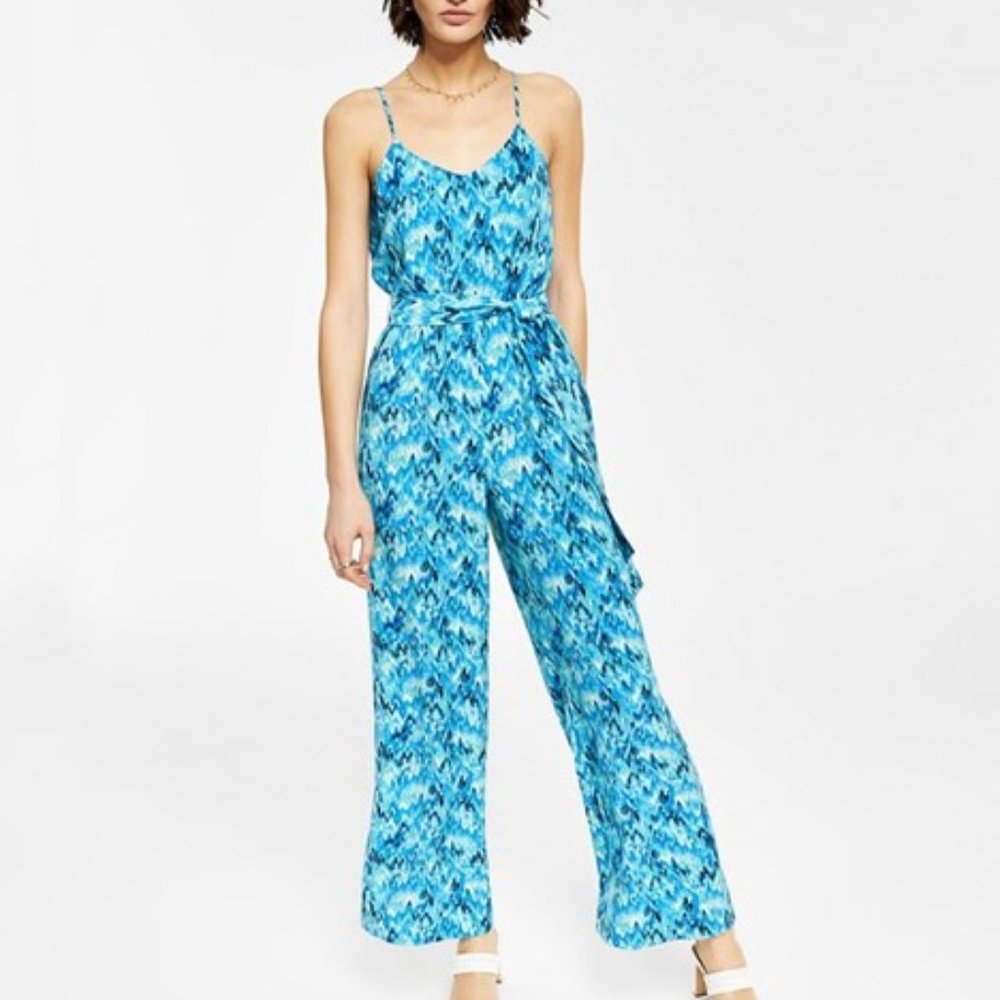 BAR III Printed V Neck Jumpsuit NWT